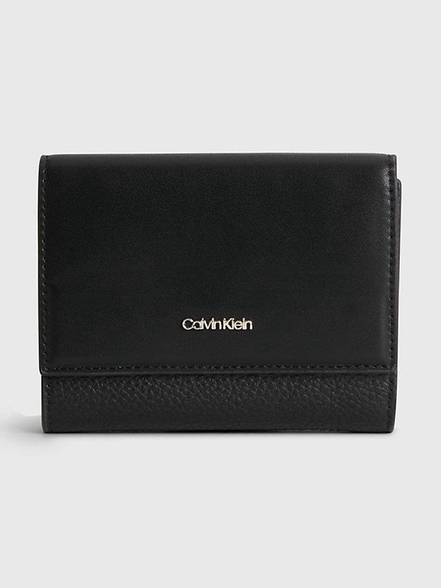 Black Calvin Klein Recycled Trifold Women Wallet | WZCD-91647