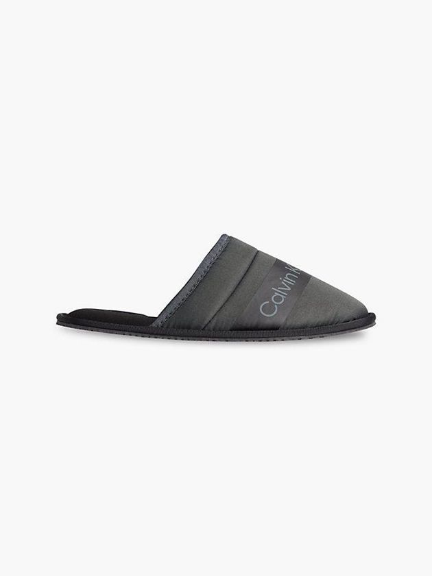 Black Calvin Klein Recycled Twill Men Slippers | SKTN-34725