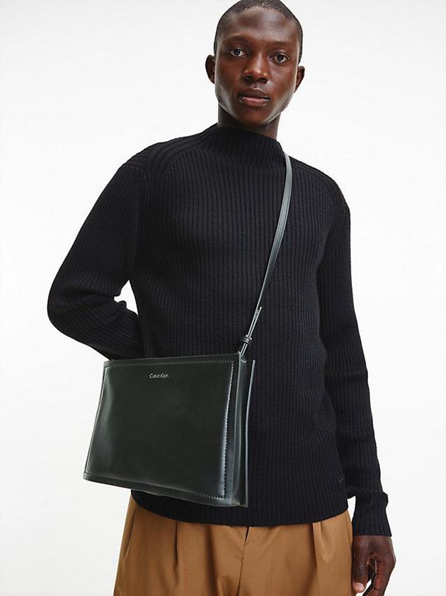 Black Calvin Klein Recycled Unisex Convertible Crossbody Women Bags | AOJT-25916