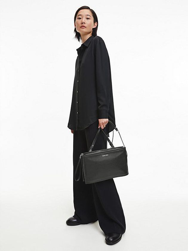 Black Calvin Klein Recycled Unisex Convertible Crossbody Women Bags | AOJT-25916