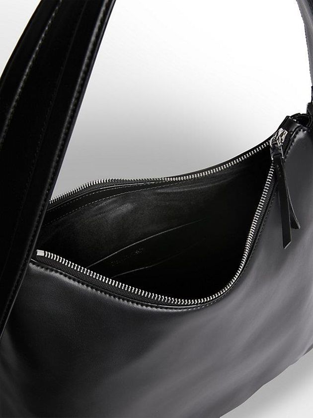 Black Calvin Klein Recycled Vegan Leather Shoulder Women Bags | EQNM-36184