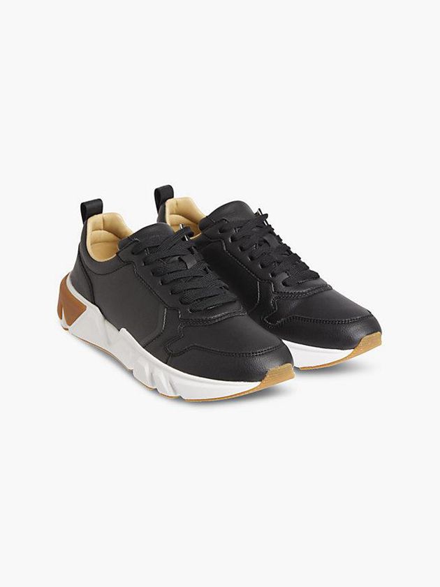 Black Calvin Klein Recycled Vegan Leather Men Sneakers | LZIV-92164