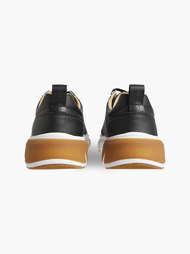 Black Calvin Klein Recycled Vegan Leather Men Sneakers | LZIV-92164