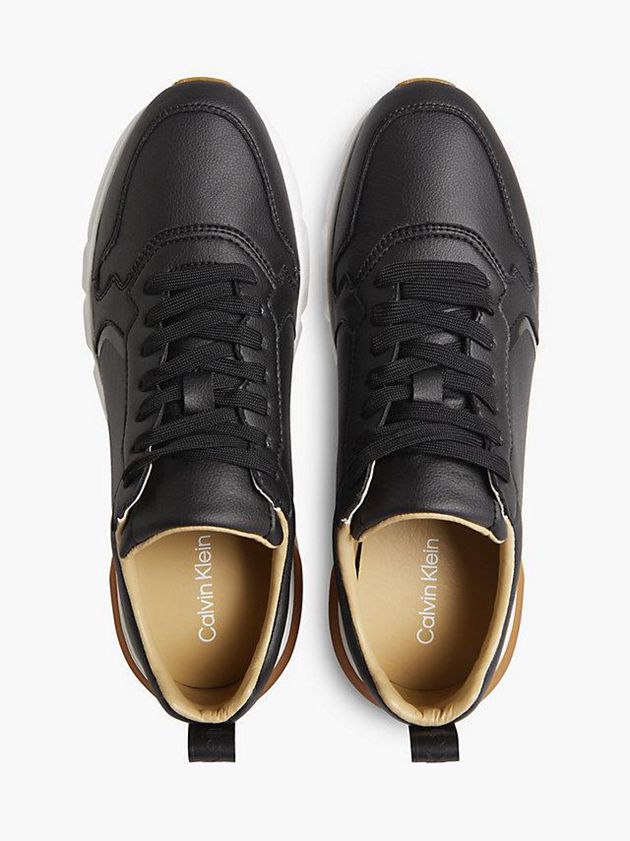 Black Calvin Klein Recycled Vegan Leather Men Sneakers | LZIV-92164