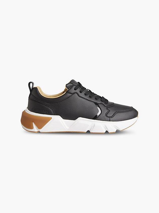 Black Calvin Klein Recycled Vegan Leather Men Sneakers | LZIV-92164