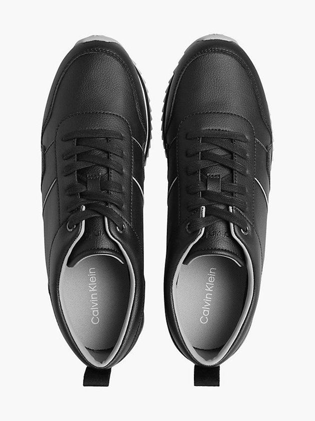Black Calvin Klein Recycled Vegan Leather Men Sneakers | PHDB-52194