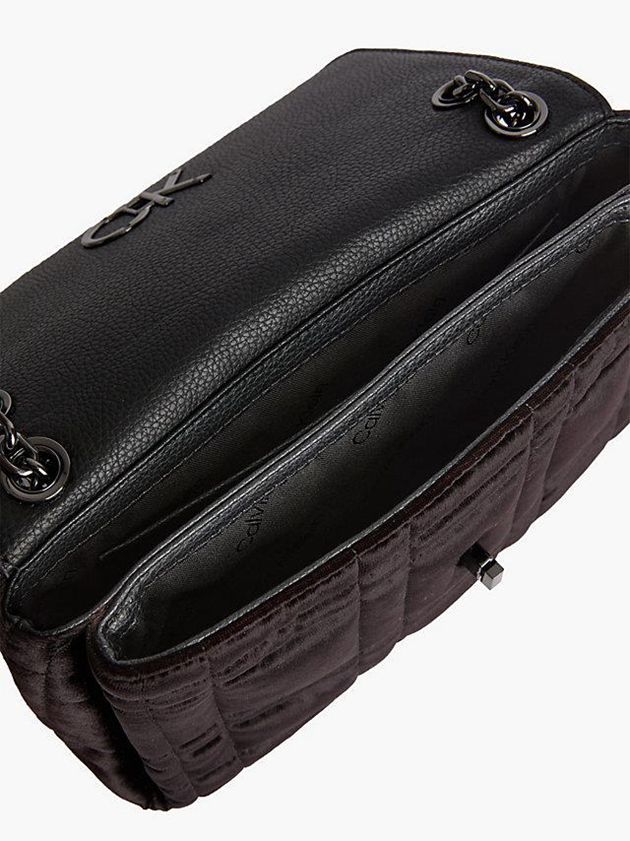 Black Calvin Klein Recycled Velvet Convertible Shoulder Women Bags | UACE-82796
