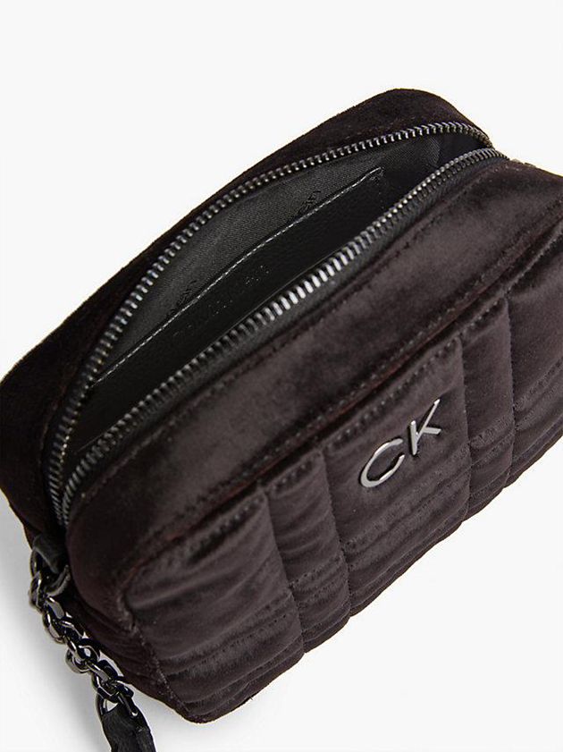 Black Calvin Klein Recycled Velvet Crossbody Women Bags | BIHU-94732