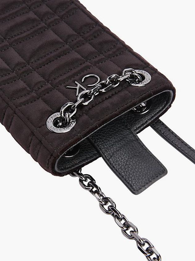 Black Calvin Klein Recycled Velvet Phone Women Bags | TXJS-90572