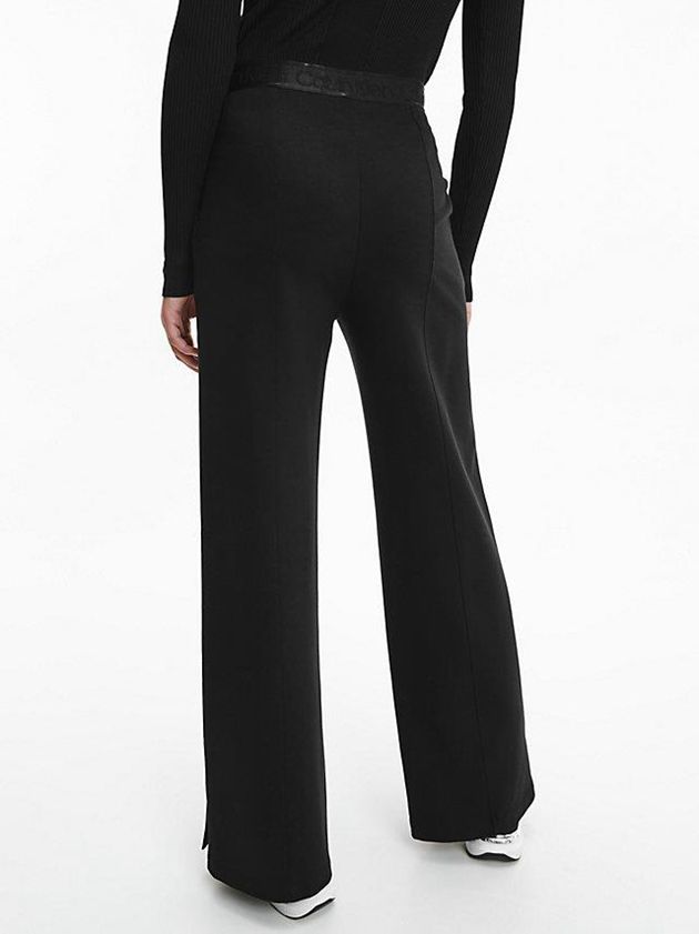 Black Calvin Klein Recycled Wide Leg Women Pants | SBNW-58390
