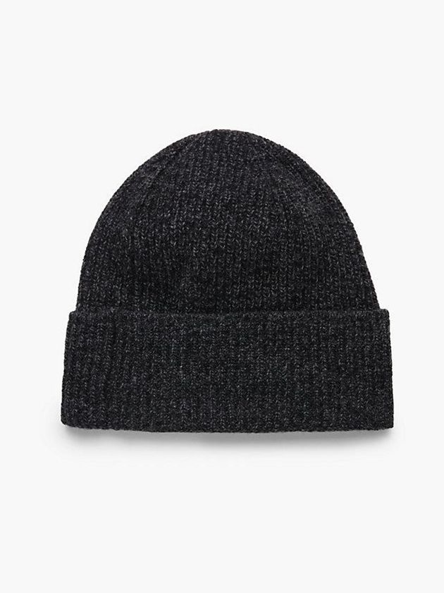 Black Calvin Klein Recycled Wool Blend Men Beanie | PIRN-98132