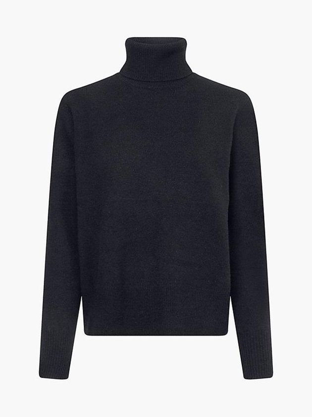 Black Calvin Klein Recycled Wool Roll Neck Jumper Women Sweater | JEFL-87524