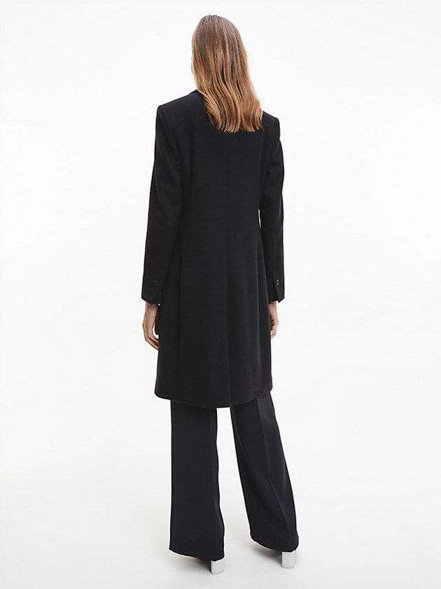 Black Calvin Klein Recycled Wool Women Coat | BZFX-39841