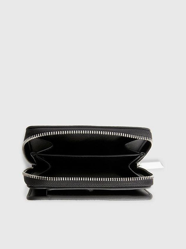 Black Calvin Klein Recycled Zip Around Logo Women Wallet | ATXZ-18425