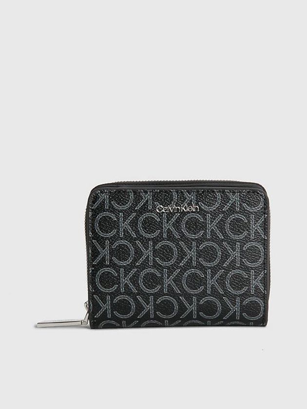 Black Calvin Klein Recycled Zip Around Logo Women Wallet | ATXZ-18425