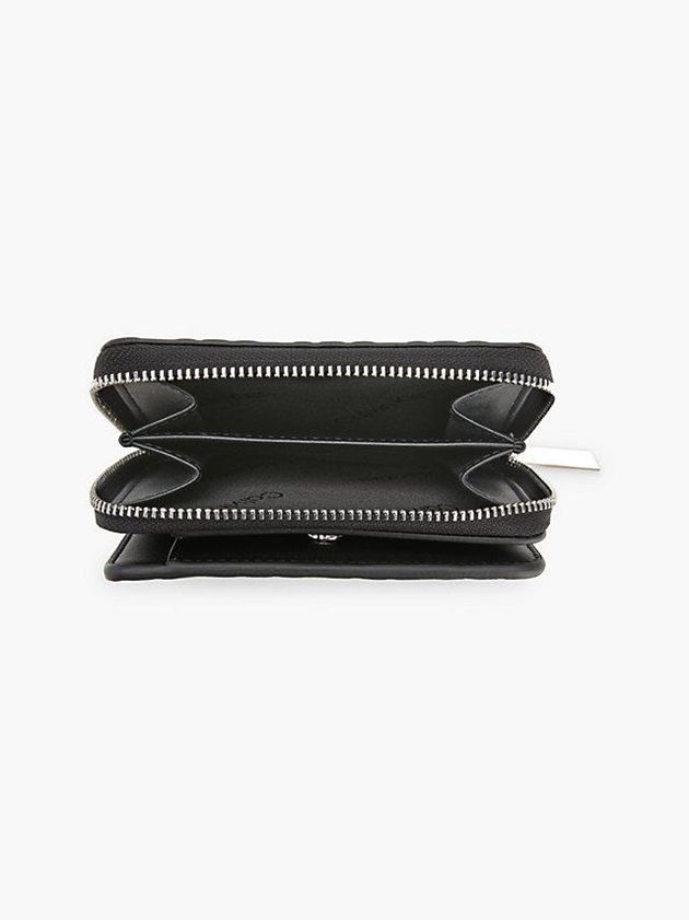 Black Calvin Klein Recycled Zip Around Logo Women Wallet | PNLZ-75481