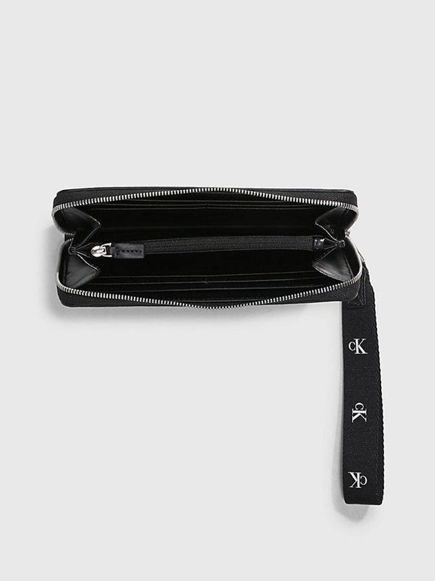 Black Calvin Klein Recycled Zip Around Women Wallet | BWVM-54632
