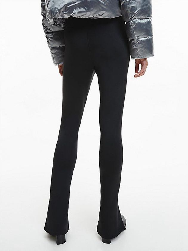 Black Calvin Klein Recycled Zip Cuff Women Leggings | XZVO-83021