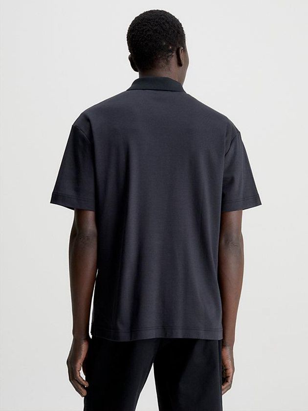 Black Calvin Klein Regular Fit Men Polo Shirt | OPLH-62850