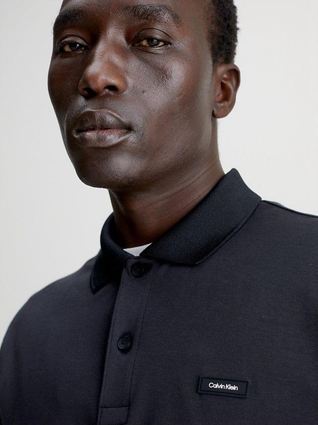 Black Calvin Klein Regular Fit Men Polo Shirt | OPLH-62850