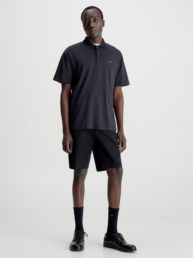 Black Calvin Klein Regular Fit Men Polo Shirt | OPLH-62850