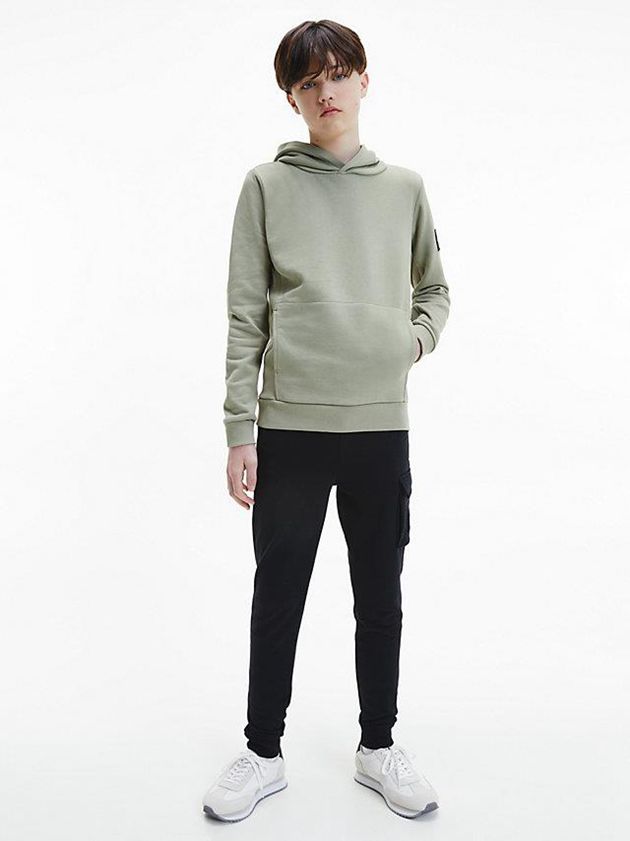 Black Calvin Klein Relaxed Cargo Boys's Joggers | BGTJ-57398
