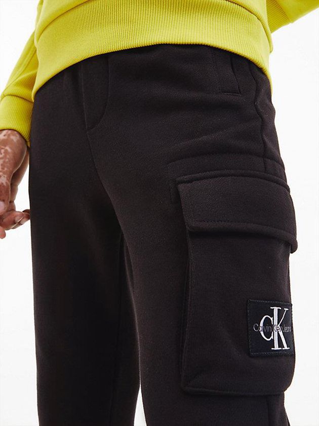 Black Calvin Klein Relaxed Cargo Boys's Joggers | BGTJ-57398
