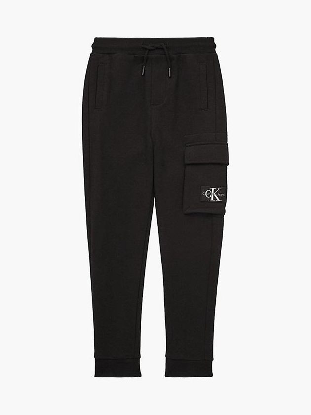 Black Calvin Klein Relaxed Cargo Boys's Joggers | BGTJ-57398