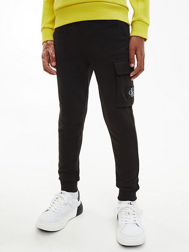 Black Calvin Klein Relaxed Cargo Boys\'s Joggers | BGTJ-57398