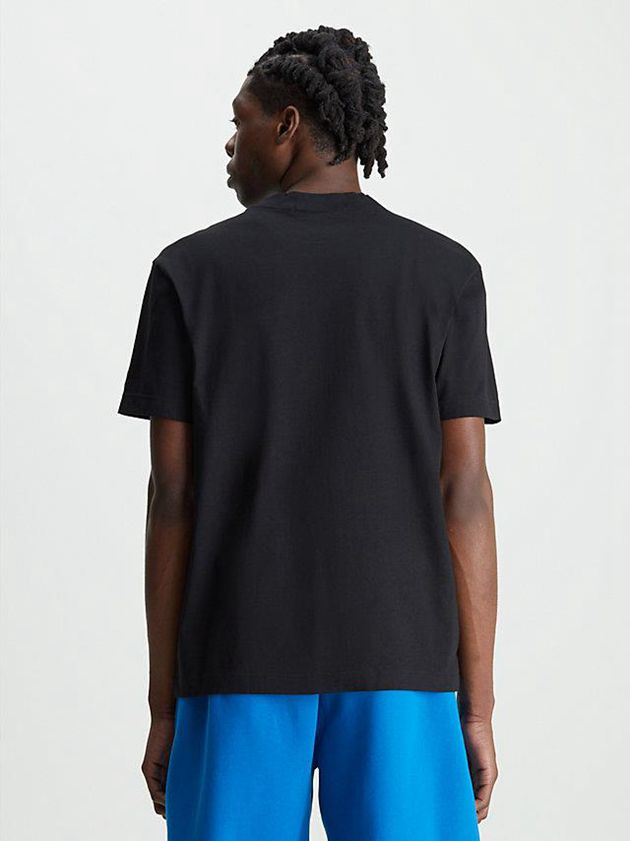 Black Calvin Klein Relaxed Collar Logo Men T-Shirt | QRHY-12756