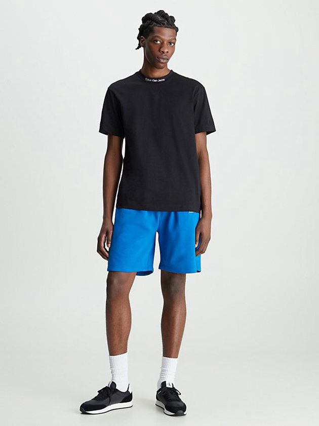 Black Calvin Klein Relaxed Collar Logo Men T-Shirt | QRHY-12756