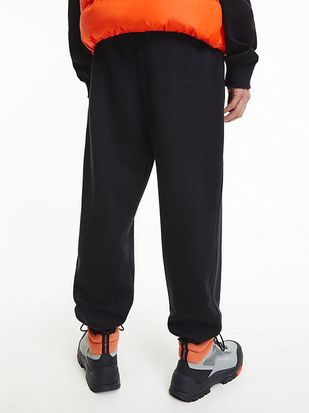 Black Calvin Klein Relaxed Colour Block Men Joggers | PYML-32017