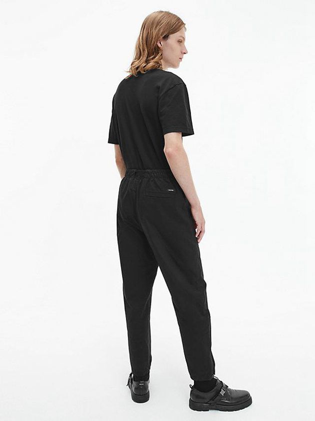 Black Calvin Klein Relaxed Cotton Piqué Men Polo Shirt | HIZN-54309