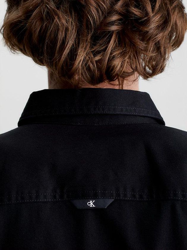 Black Calvin Klein Relaxed Cotton Twill Men Shirts | HLIF-46198