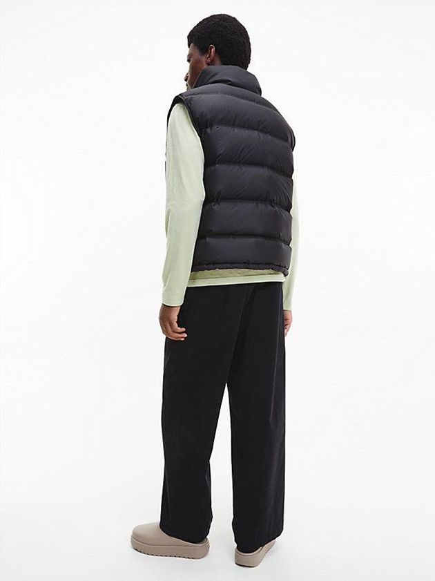 Black Calvin Klein Relaxed Down Stitchless Men Vest | YRMP-85917