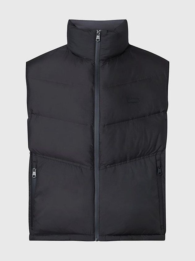 Black Calvin Klein Relaxed Down Stitchless Men Vest | YRMP-85917