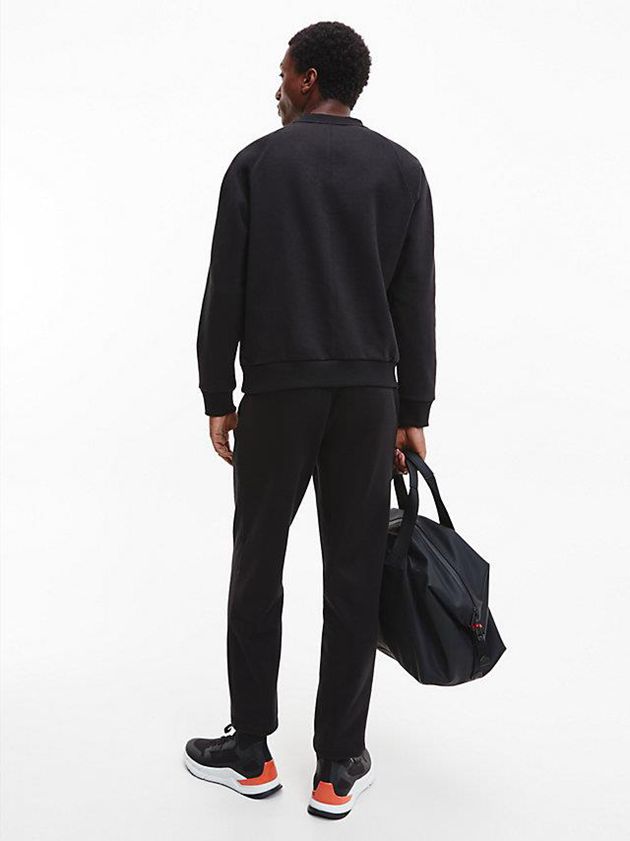 Black Calvin Klein Relaxed Heavy Fleece Men Sweatshirt | HXAK-48932