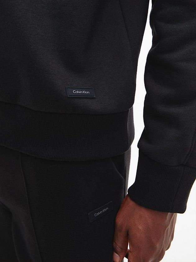 Black Calvin Klein Relaxed Heavy Fleece Men Sweatshirt | HXAK-48932