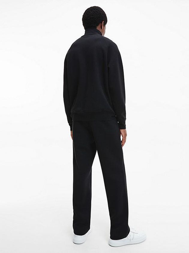 Black Calvin Klein Relaxed High Neck Zip Men Sweatshirt | IWNU-13569