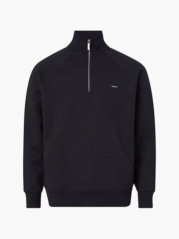 Black Calvin Klein Relaxed High Neck Zip Men Sweatshirt | IWNU-13569