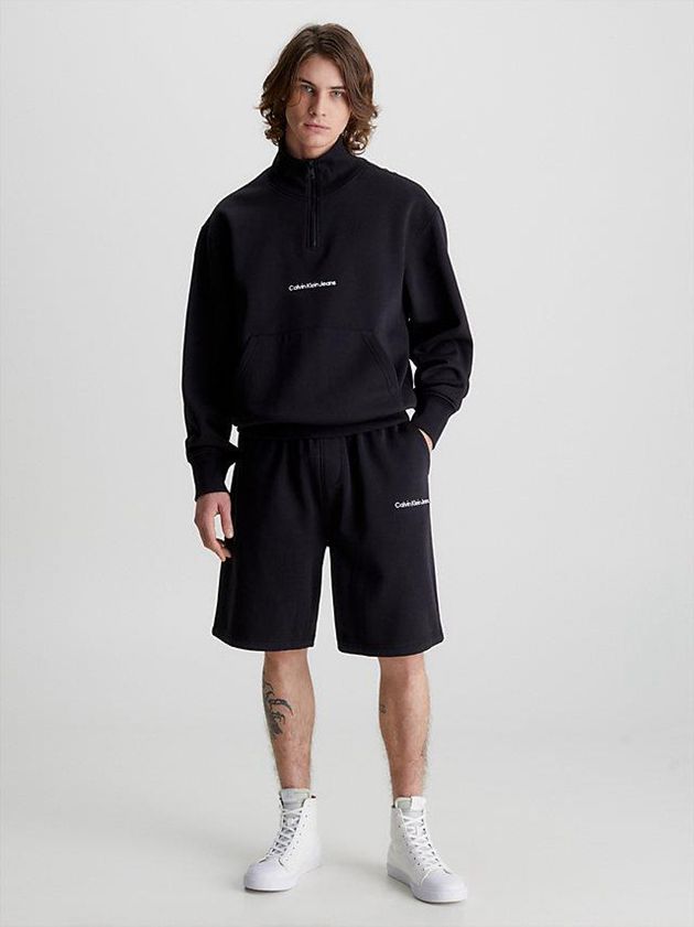 Black Calvin Klein Relaxed Jogger Men Shorts | JHTR-54218