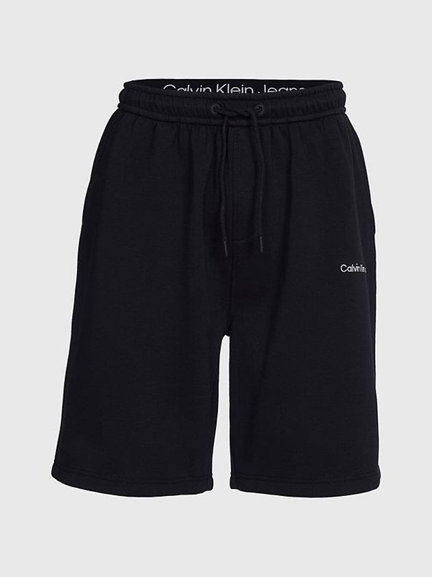 Black Calvin Klein Relaxed Jogger Men Shorts | JHTR-54218