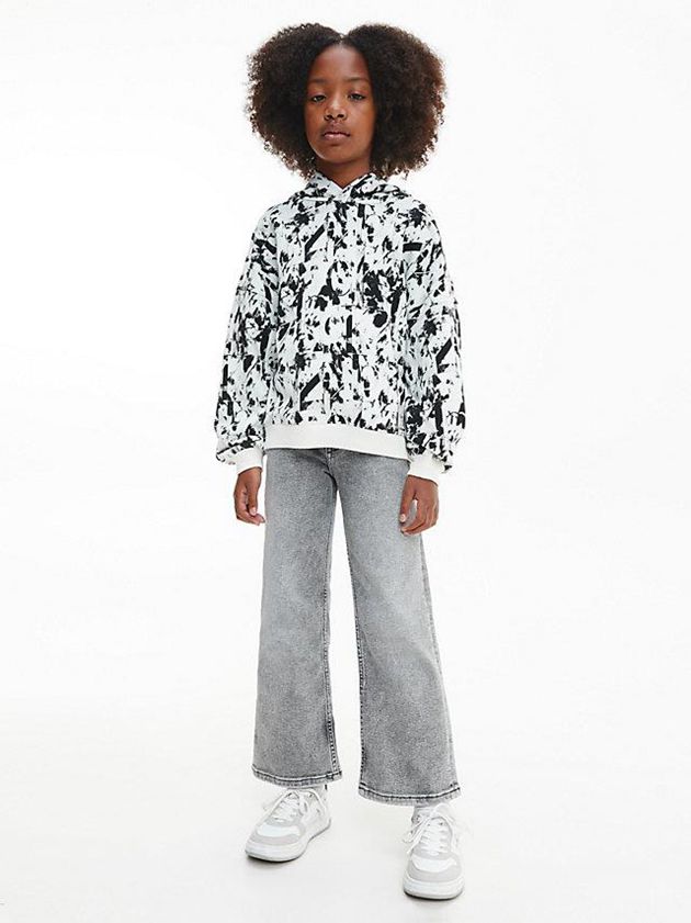 Black Calvin Klein Relaxed Logo Girls's Hoodie | CMNV-35048