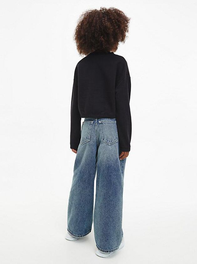 Black Calvin Klein Relaxed Logo Girls's Sweatshirt | LCMJ-05379