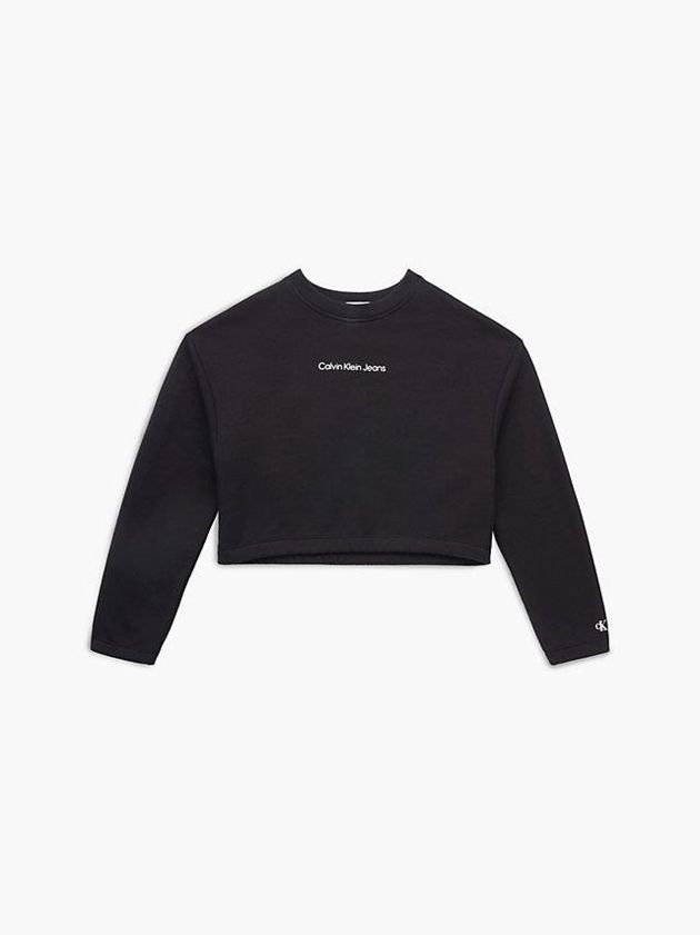 Black Calvin Klein Relaxed Logo Girls's Sweatshirt | LCMJ-05379