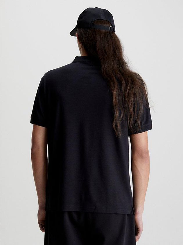 Black Calvin Klein Relaxed Logo Men Polo Shirt | DUQA-46153