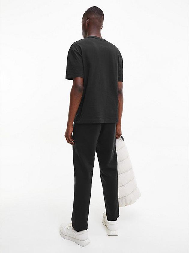 Black Calvin Klein Relaxed Logo Men T-Shirt | JLYO-47031