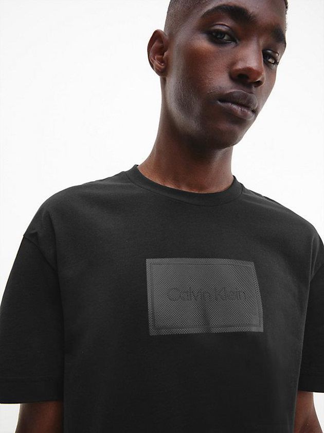 Black Calvin Klein Relaxed Logo Men T-Shirt | JLYO-47031