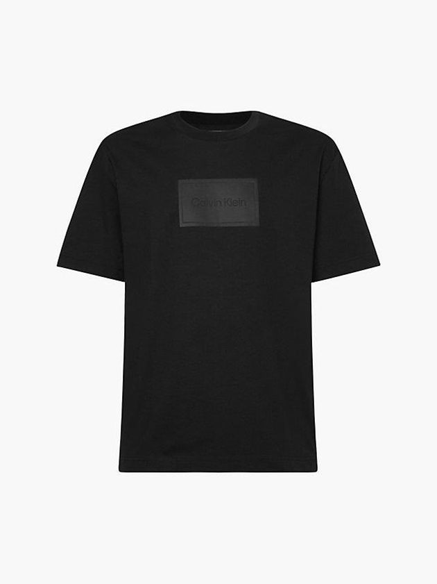 Black Calvin Klein Relaxed Logo Men T-Shirt | JLYO-47031