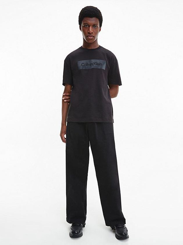 Black Calvin Klein Relaxed Logo Men T-Shirt | HFRG-94372